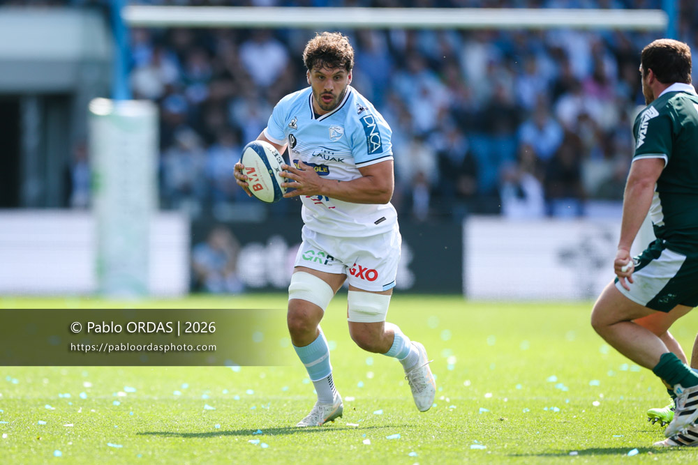 Alexandre Fischer, lors du match de Top 14 entre l'Aviron bayonnais et la Section paloise, le 18 avril 2026 au stade Jean Dauger de Bayonne, France (Photo Pablo ORDAS)