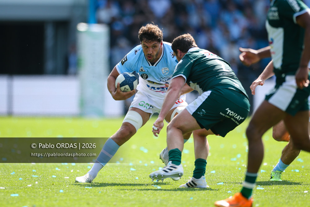 Alexandre Fischer, lors du match de Top 14 entre l'Aviron bayonnais et la Section paloise, le 18 avril 2026 au stade Jean Dauger de Bayonne, France (Photo Pablo ORDAS)