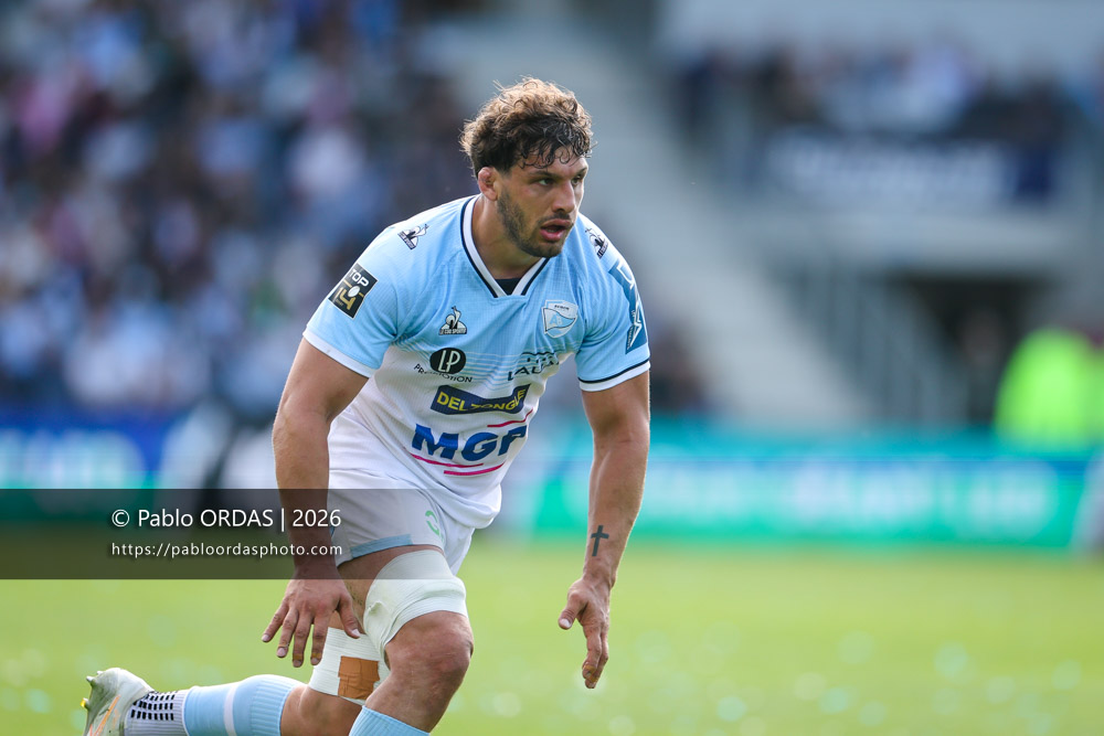 Alexandre Fischer, lors du match de Top 14 entre l'Aviron bayonnais et la Section paloise, le 18 avril 2026 au stade Jean Dauger de Bayonne, France (Photo Pablo ORDAS)