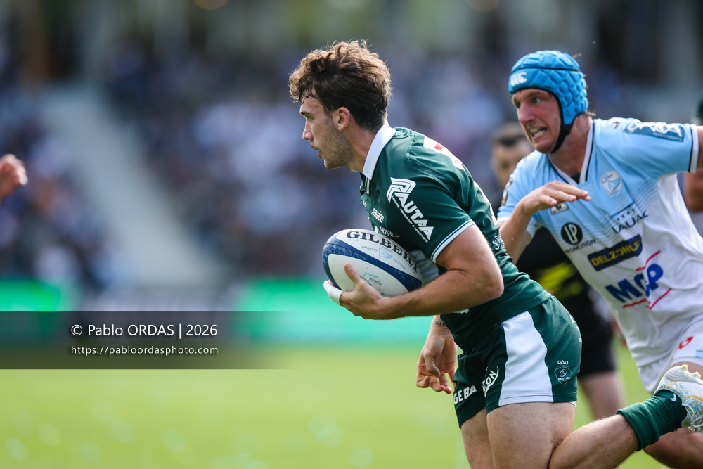 Fabien Brau-Boirie, lors du match de Top 14 entre l'Aviron bayonnais et la Section paloise, le 18 avril 2026 au stade Jean Dauger de Bayonne, France (Photo Pablo ORDAS)