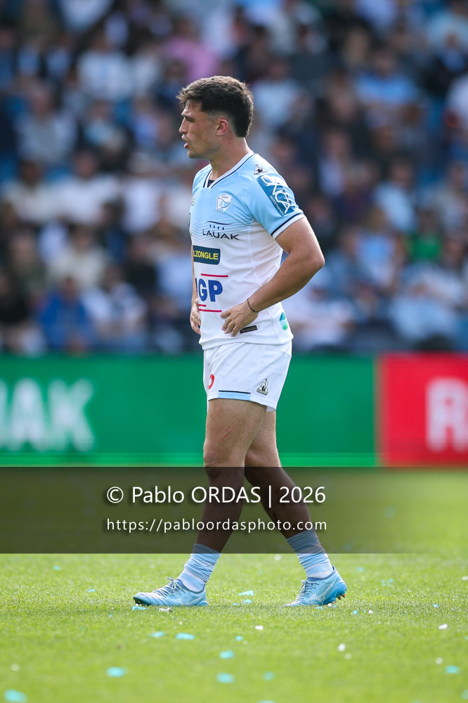 Guillaume Martocq, lors du match de Top 14 entre l'Aviron bayonnais et la Section paloise, le 18 avril 2026 au stade Jean Dauger de Bayonne, France (Photo Pablo ORDAS)