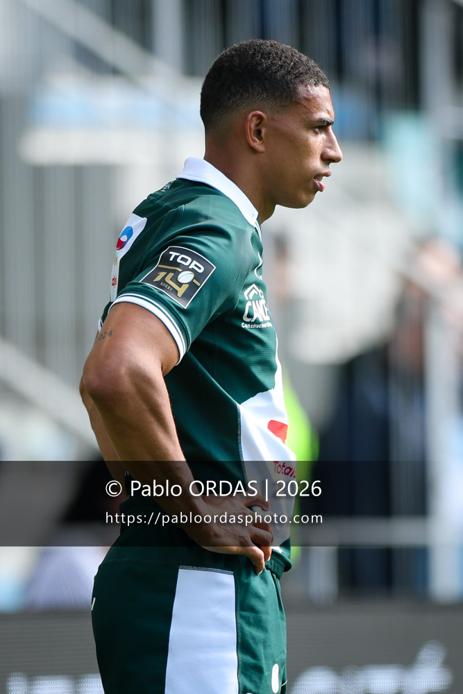 Aaron Grandidier, lors du match de Top 14 entre l'Aviron bayonnais et la Section paloise, le 18 avril 2026 au stade Jean Dauger de Bayonne, France (Photo Pablo ORDAS)