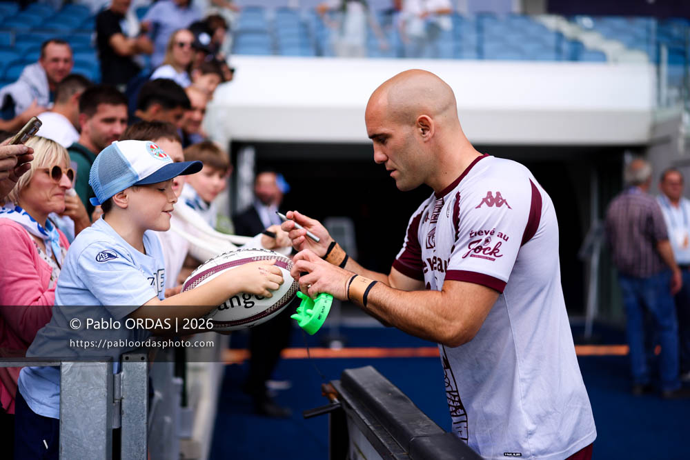Maxime Lucu, lors du match de Top 14 entre l'Aviron bayonnais et l'Union Bordeaux Bègles, le 9 mai 2026 au stade Jean Dauger de Bayonne, France (Photo Pablo ORDAS)