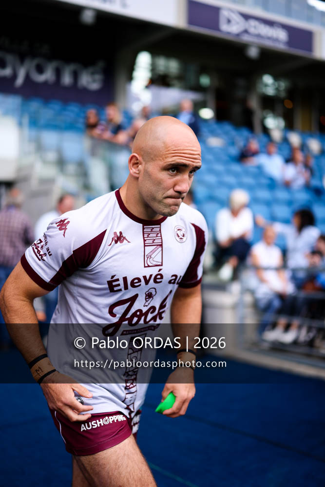 Maxime Lucu, lors du match de Top 14 entre l'Aviron bayonnais et l'Union Bordeaux Bègles, le 9 mai 2026 au stade Jean Dauger de Bayonne, France (Photo Pablo ORDAS)