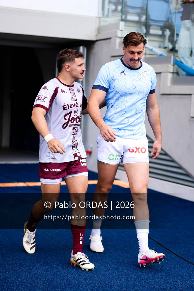 Xan Mousques, Esteban Capilla, lors du match de Top 14 entre l'Aviron bayonnais et l'Union Bordeaux Bègles, le 9 mai 2026 au stade Jean Dauger de Bayonne, France (Photo Pablo ORDAS)