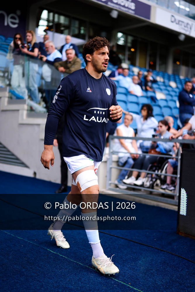 Alexandre Fischer, lors du match de Top 14 entre l'Aviron bayonnais et l'Union Bordeaux Bègles, le 9 mai 2026 au stade Jean Dauger de Bayonne, France (Photo Pablo ORDAS)