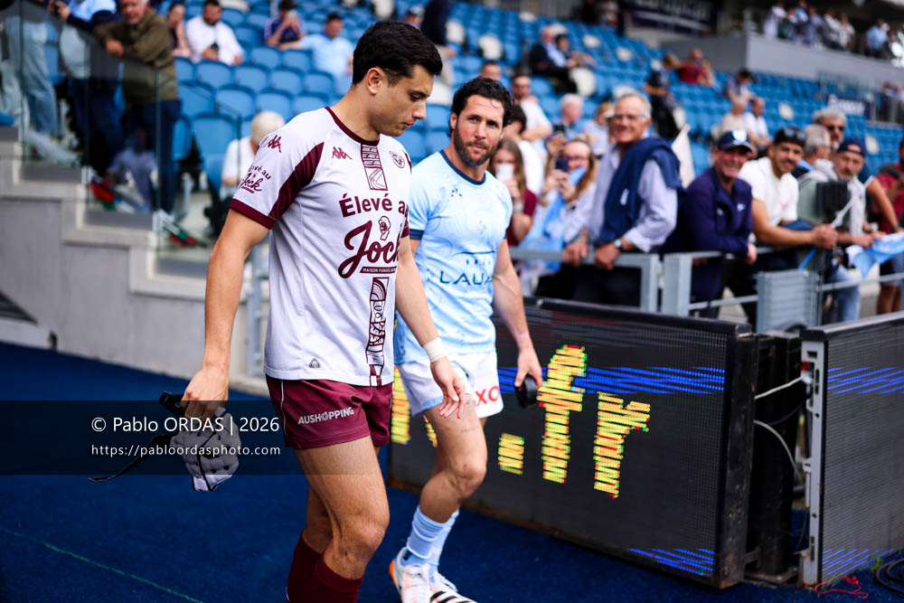 Louis Bielle-Biarrey, lors du match de Top 14 entre l'Aviron bayonnais et l'Union Bordeaux Bègles, le 9 mai 2026 au stade Jean Dauger de Bayonne, France (Photo Pablo ORDAS)