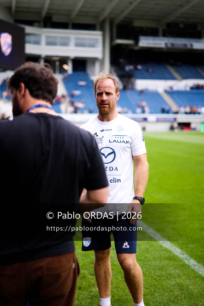Nick Abendanon, lors du match de Top 14 entre l'Aviron bayonnais et l'Union Bordeaux Bègles, le 9 mai 2026 au stade Jean Dauger de Bayonne, France (Photo Pablo ORDAS)