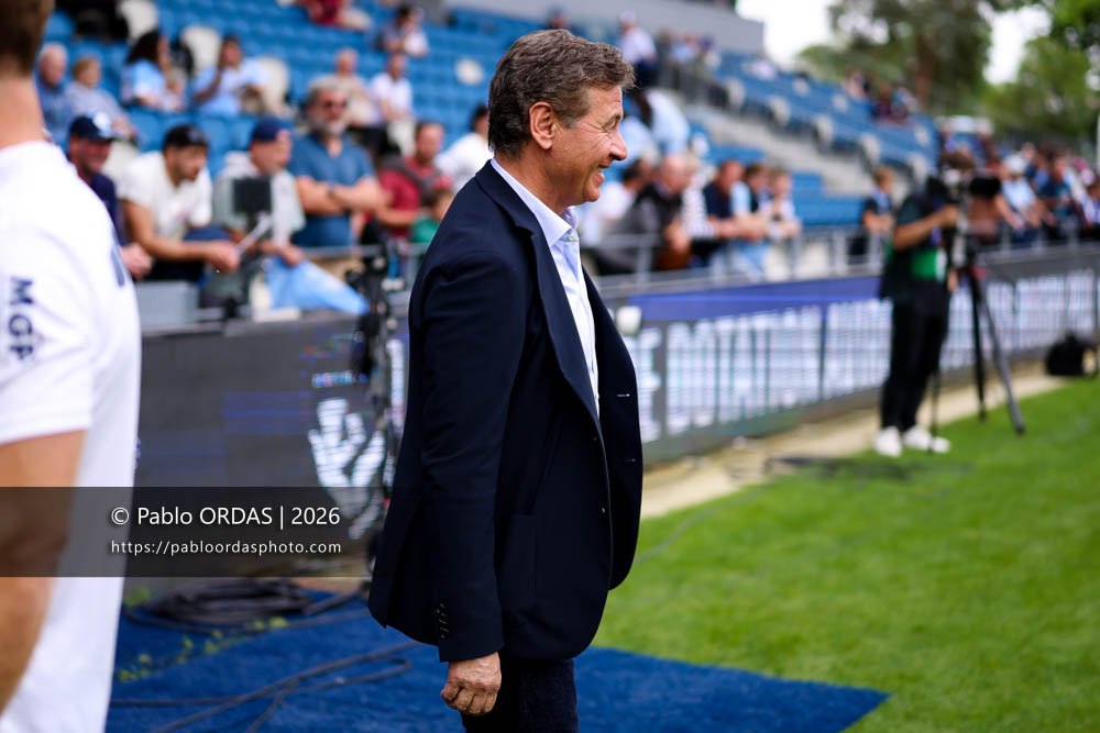 Laurent Marti, lors du match de Top 14 entre l'Aviron bayonnais et l'Union Bordeaux Bègles, le 9 mai 2026 au stade Jean Dauger de Bayonne, France (Photo Pablo ORDAS)