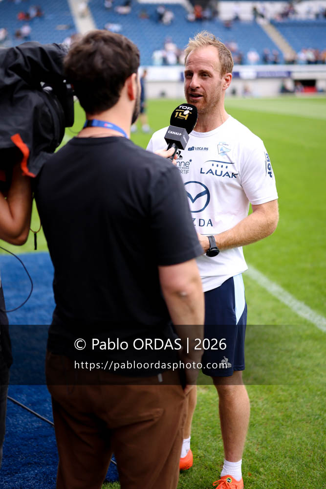 Nick Abendanon, lors du match de Top 14 entre l'Aviron bayonnais et l'Union Bordeaux Bègles, le 9 mai 2026 au stade Jean Dauger de Bayonne, France (Photo Pablo ORDAS)