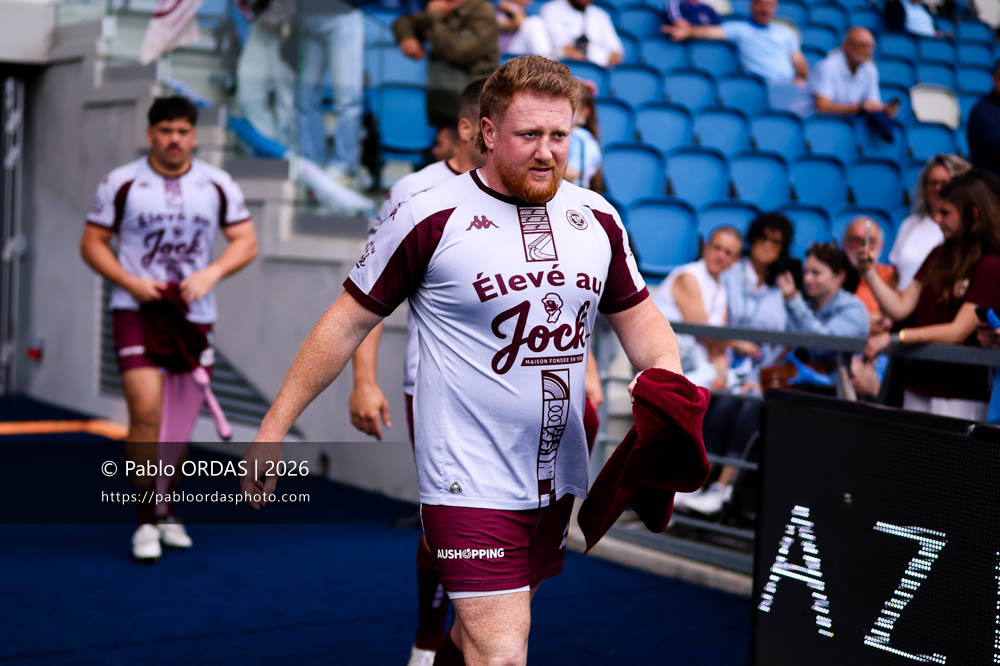 Maxime Lamothe, lors du match de Top 14 entre l'Aviron bayonnais et l'Union Bordeaux Bègles, le 9 mai 2026 au stade Jean Dauger de Bayonne, France (Photo Pablo ORDAS)