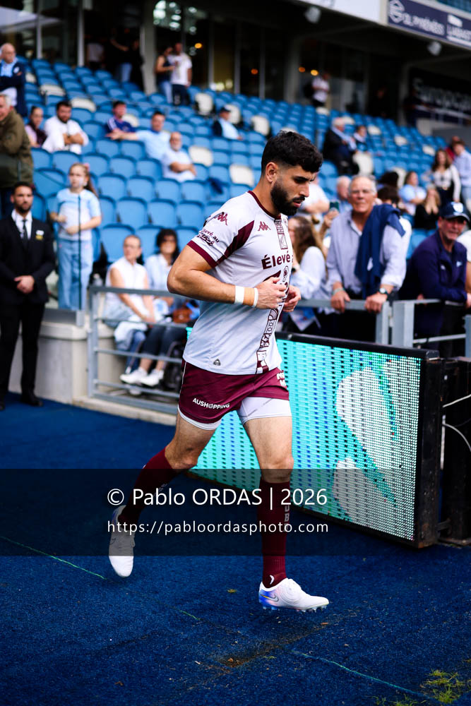 Romain Buros, lors du match de Top 14 entre l'Aviron bayonnais et l'Union Bordeaux Bègles, le 9 mai 2026 au stade Jean Dauger de Bayonne, France (Photo Pablo ORDAS)