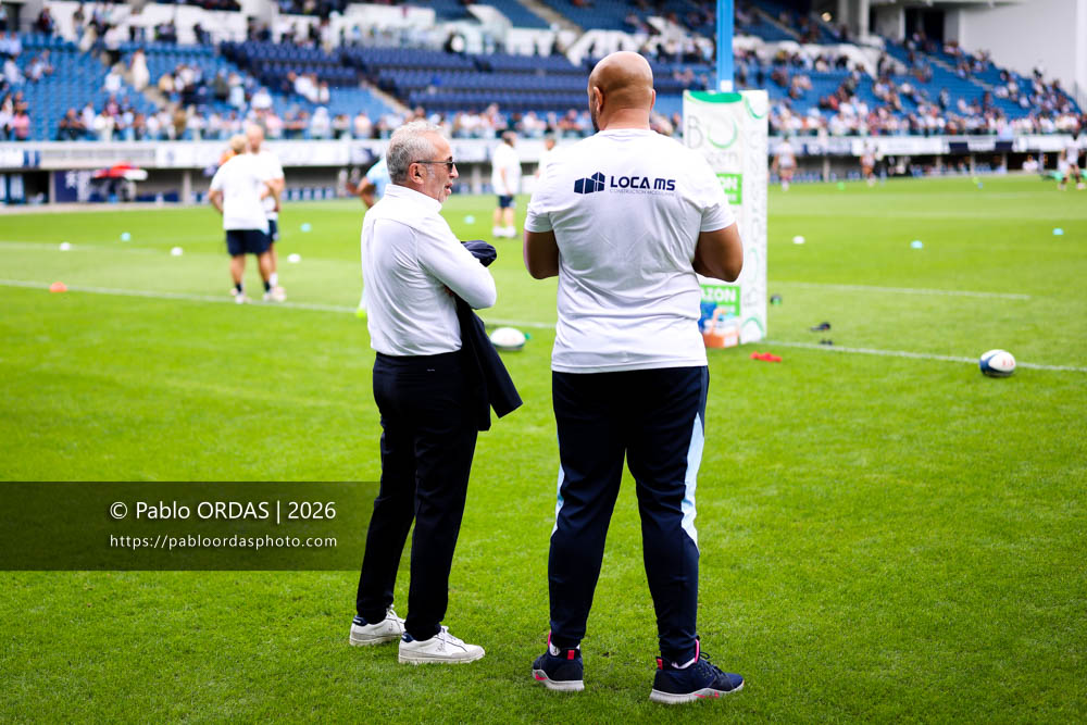Philippe Tayeb, lors du match de Top 14 entre l'Aviron bayonnais et l'Union Bordeaux Bègles, le 9 mai 2026 au stade Jean Dauger de Bayonne, France (Photo Pablo ORDAS)