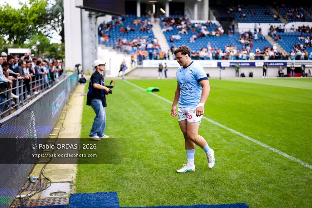 Lucas Martin, lors du match de Top 14 entre l'Aviron bayonnais et l'Union Bordeaux Bègles, le 9 mai 2026 au stade Jean Dauger de Bayonne, France (Photo Pablo ORDAS)