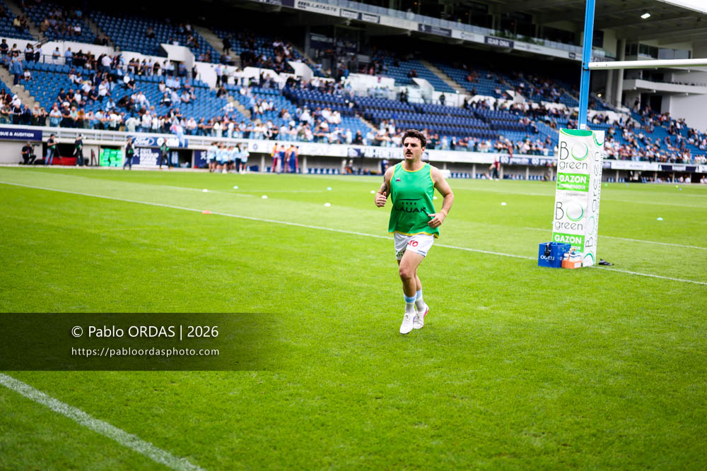 Baptiste Germain, lors du match de Top 14 entre l'Aviron bayonnais et l'Union Bordeaux Bègles, le 9 mai 2026 au stade Jean Dauger de Bayonne, France (Photo Pablo ORDAS)