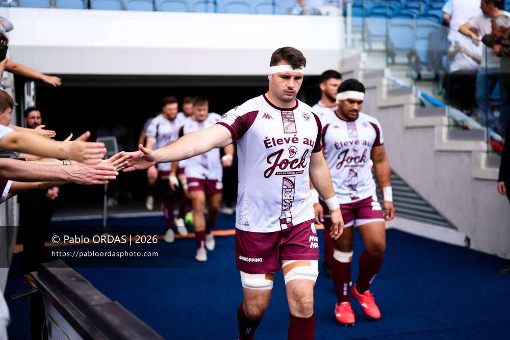 Bastien Vergnes-Taillefer, lors du match de Top 14 entre l'Aviron bayonnais et l'Union Bordeaux Bègles, le 9 mai 2026 au stade Jean Dauger de Bayonne, France (Photo Pablo ORDAS)