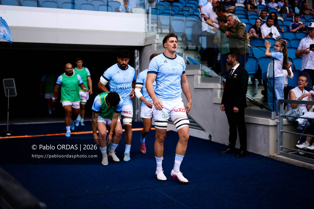 Esteban Capilla, lors du match de Top 14 entre l'Aviron bayonnais et l'Union Bordeaux Bègles, le 9 mai 2026 au stade Jean Dauger de Bayonne, France (Photo Pablo ORDAS)