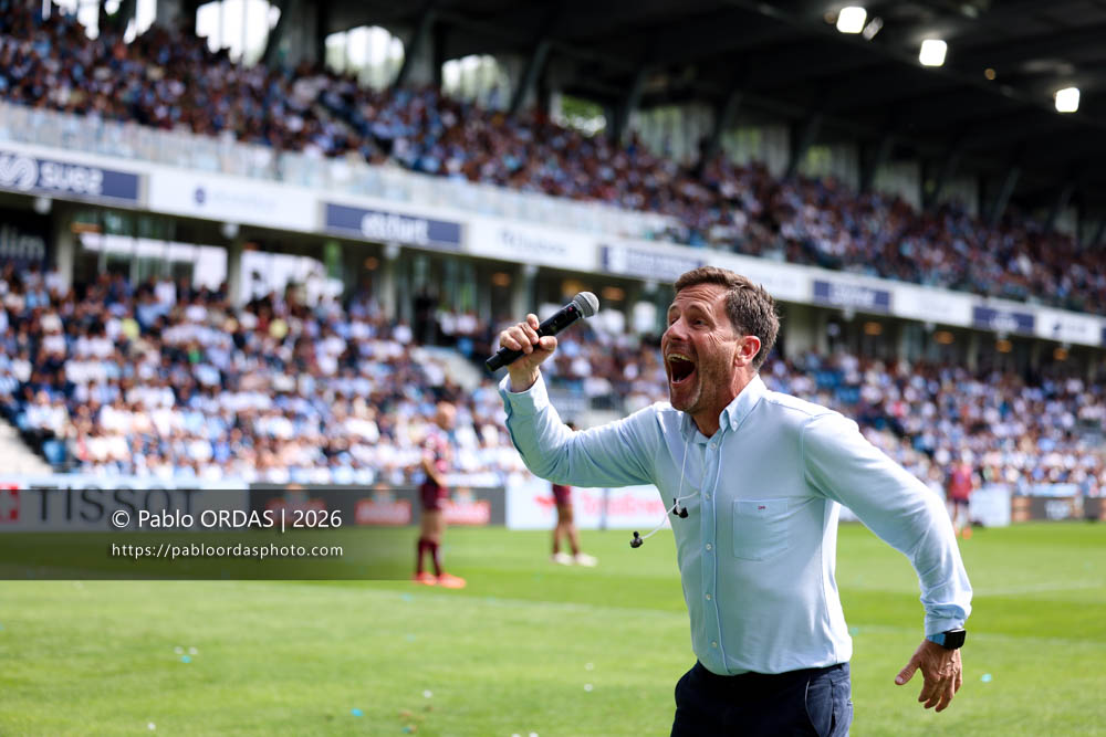 Christophe Daupes, lors du match de Top 14 entre l'Aviron bayonnais et l'Union Bordeaux Bègles, le 9 mai 2026 au stade Jean Dauger de Bayonne, France (Photo Pablo ORDAS)