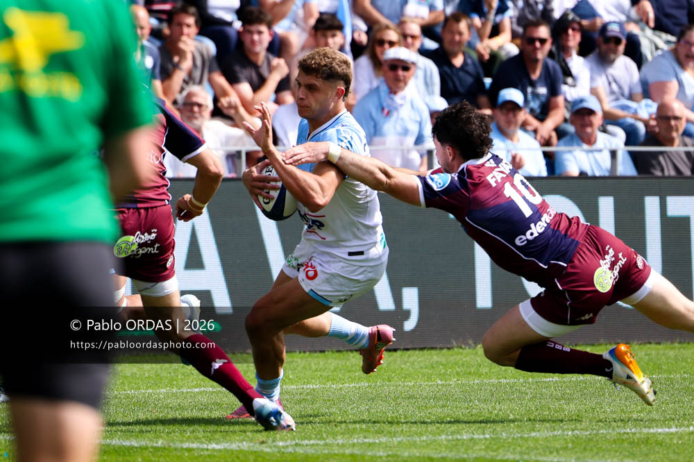 Arnaud Erbinartegaray, lors du match de Top 14 entre l'Aviron bayonnais et l'Union Bordeaux Bègles, le 9 mai 2026 au stade Jean Dauger de Bayonne, France (Photo Pablo ORDAS)