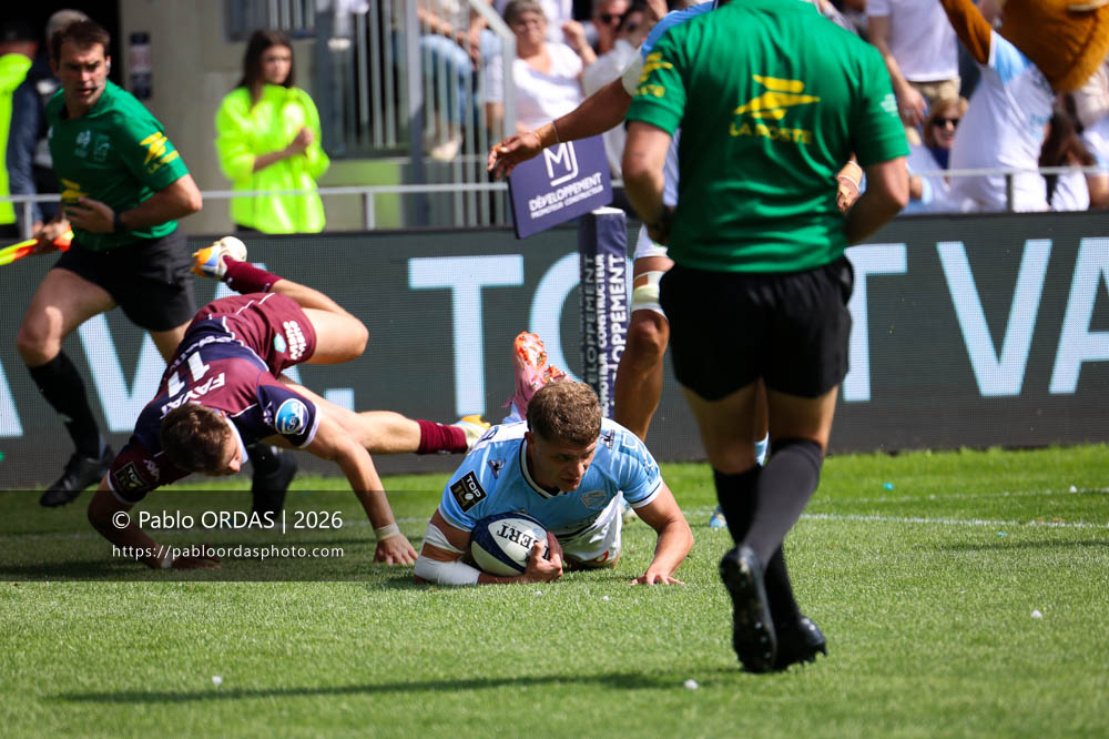 Arnaud Erbinartegaray, lors du match de Top 14 entre l'Aviron bayonnais et l'Union Bordeaux Bègles, le 9 mai 2026 au stade Jean Dauger de Bayonne, France (Photo Pablo ORDAS)