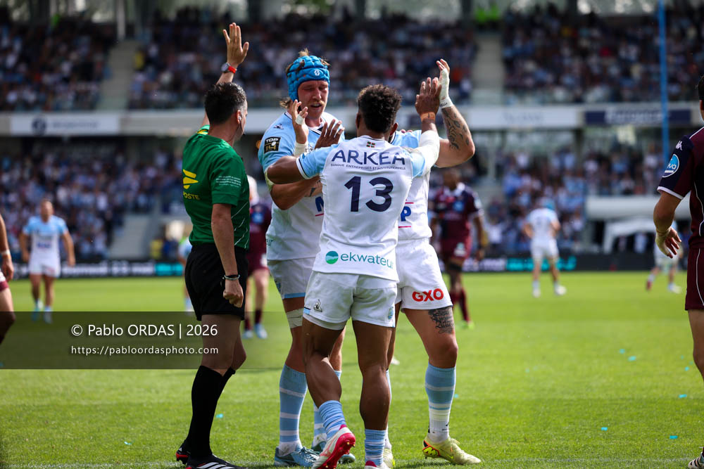 Sireli Maqala, lors du match de Top 14 entre l'Aviron bayonnais et l'Union Bordeaux Bègles, le 9 mai 2026 au stade Jean Dauger de Bayonne, France (Photo Pablo ORDAS)