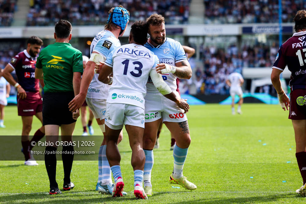 Federico Mori, lors du match de Top 14 entre l'Aviron bayonnais et l'Union Bordeaux Bègles, le 9 mai 2026 au stade Jean Dauger de Bayonne, France (Photo Pablo ORDAS)