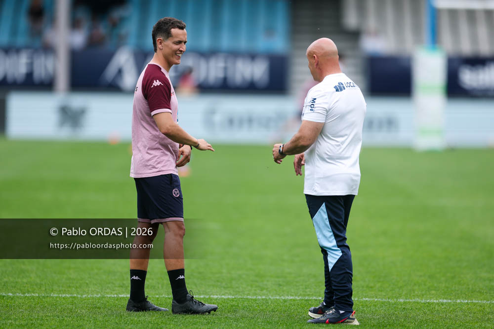 Briac Poussin, lors du match de Top 14 entre l'Aviron bayonnais et l'Union Bordeaux Bègles, le 9 mai 2026 au stade Jean Dauger de Bayonne, France (Photo Pablo ORDAS)