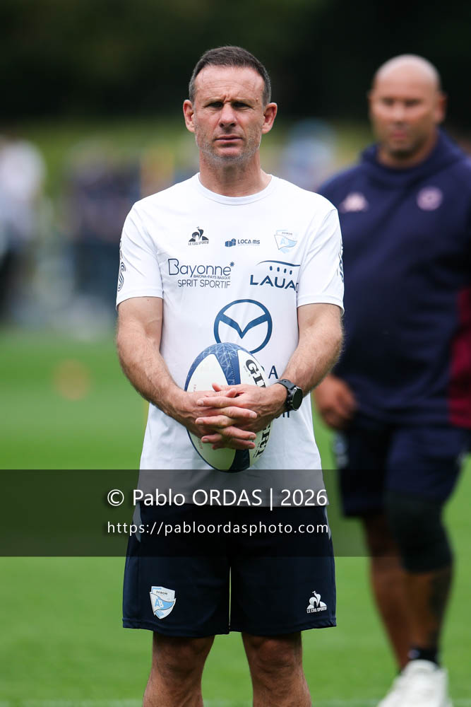 Gerard Fraser, lors du match de Top 14 entre l'Aviron bayonnais et l'Union Bordeaux Bègles, le 9 mai 2026 au stade Jean Dauger de Bayonne, France (Photo Pablo ORDAS)