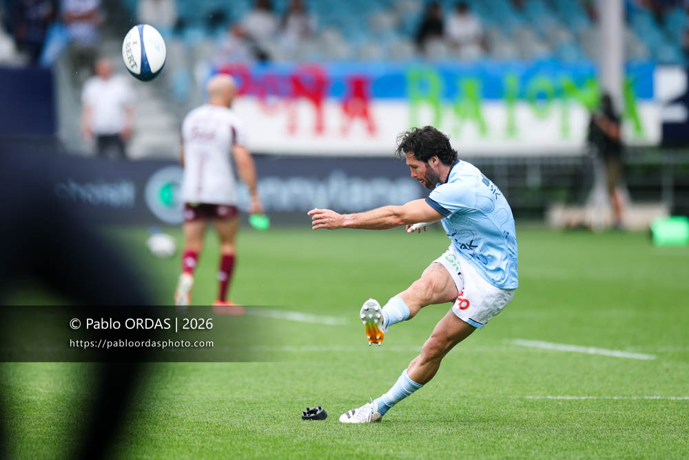 Maxime Machenaud, lors du match de Top 14 entre l'Aviron bayonnais et l'Union Bordeaux Bègles, le 9 mai 2026 au stade Jean Dauger de Bayonne, France (Photo Pablo ORDAS)