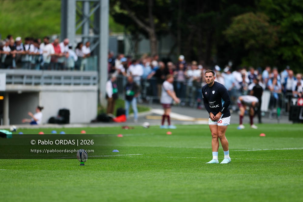 Joris Segonds, lors du match de Top 14 entre l'Aviron bayonnais et l'Union Bordeaux Bègles, le 9 mai 2026 au stade Jean Dauger de Bayonne, France (Photo Pablo ORDAS)