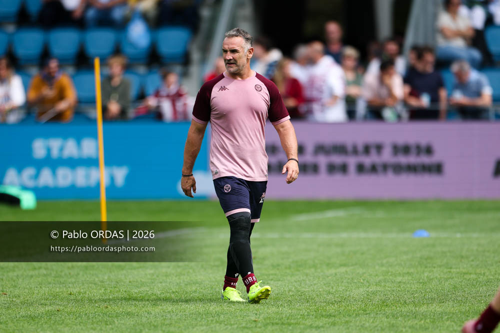 Aurélien Cologni, lors du match de Top 14 entre l'Aviron bayonnais et l'Union Bordeaux Bègles, le 9 mai 2026 au stade Jean Dauger de Bayonne, France (Photo Pablo ORDAS)