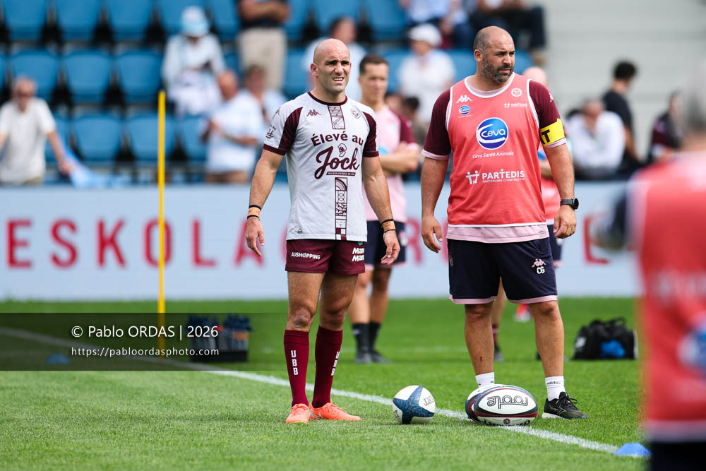 Maxime Lucu, lors du match de Top 14 entre l'Aviron bayonnais et l'Union Bordeaux Bègles, le 9 mai 2026 au stade Jean Dauger de Bayonne, France (Photo Pablo ORDAS)