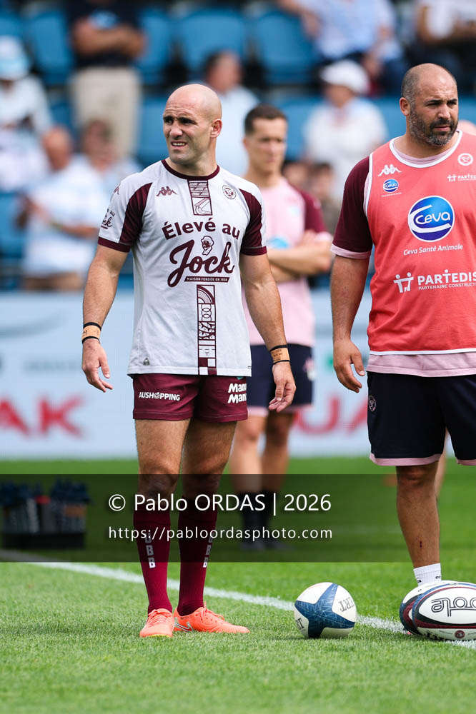 Maxime Lucu, lors du match de Top 14 entre l'Aviron bayonnais et l'Union Bordeaux Bègles, le 9 mai 2026 au stade Jean Dauger de Bayonne, France (Photo Pablo ORDAS)