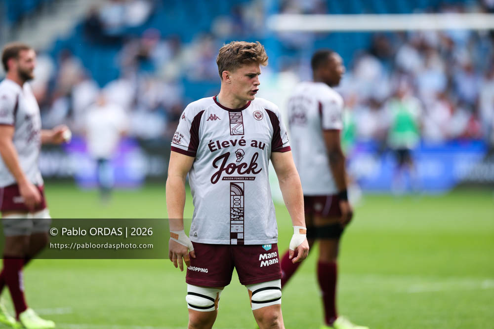 Marko Gazzotti, lors du match de Top 14 entre l'Aviron bayonnais et l'Union Bordeaux Bègles, le 9 mai 2026 au stade Jean Dauger de Bayonne, France (Photo Pablo ORDAS)
