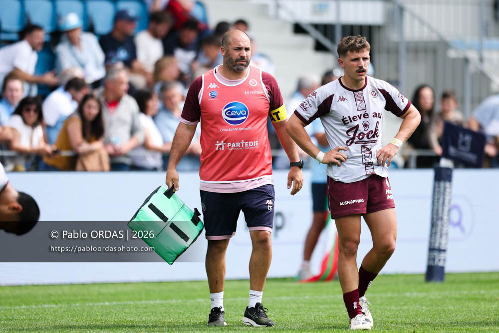 Cyril Gomes, lors du match de Top 14 entre l'Aviron bayonnais et l'Union Bordeaux Bègles, le 9 mai 2026 au stade Jean Dauger de Bayonne, France (Photo Pablo ORDAS)