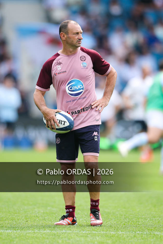 Christophe Laussucq, lors du match de Top 14 entre l'Aviron bayonnais et l'Union Bordeaux Bègles, le 9 mai 2026 au stade Jean Dauger de Bayonne, France (Photo Pablo ORDAS)