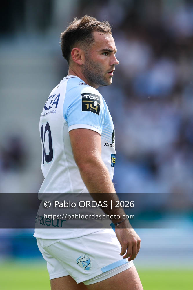 Joris Segonds, lors du match de Top 14 entre l'Aviron bayonnais et l'Union Bordeaux Bègles, le 9 mai 2026 au stade Jean Dauger de Bayonne, France (Photo Pablo ORDAS)