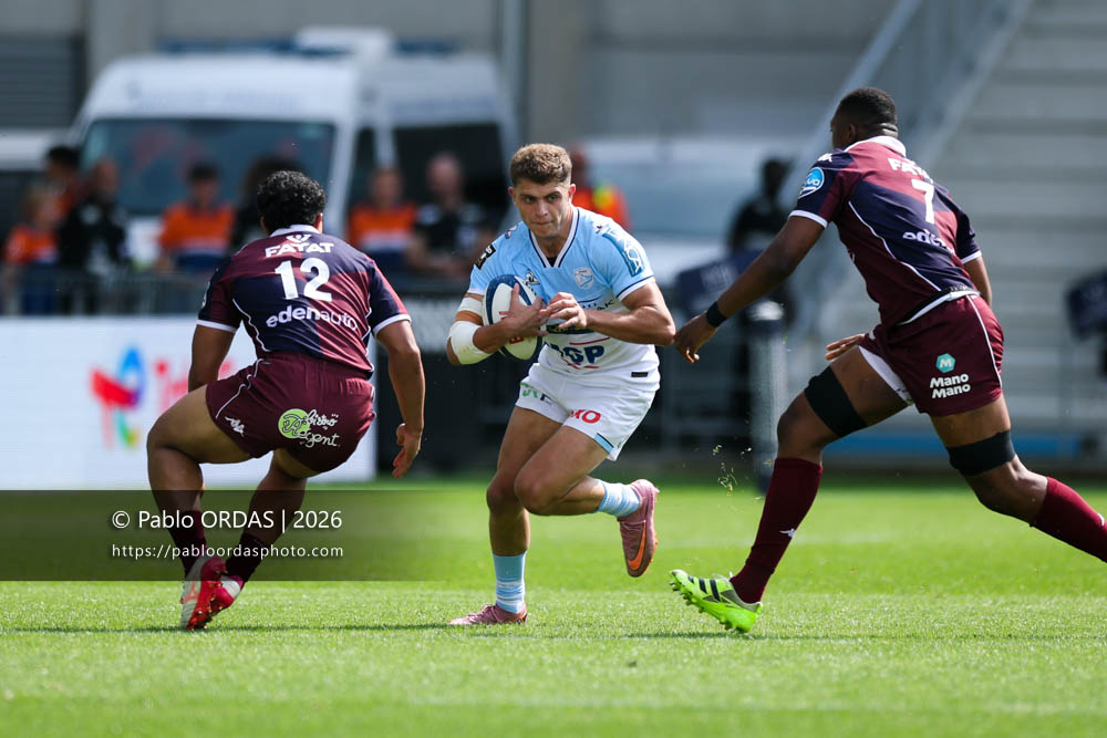 Arnaud Erbinartegaray, lors du match de Top 14 entre l'Aviron bayonnais et l'Union Bordeaux Bègles, le 9 mai 2026 au stade Jean Dauger de Bayonne, France (Photo Pablo ORDAS)