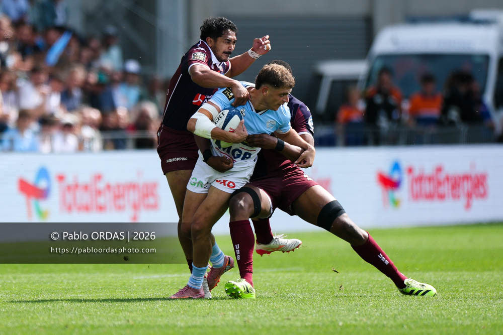 Arnaud Erbinartegaray, lors du match de Top 14 entre l'Aviron bayonnais et l'Union Bordeaux Bègles, le 9 mai 2026 au stade Jean Dauger de Bayonne, France (Photo Pablo ORDAS)