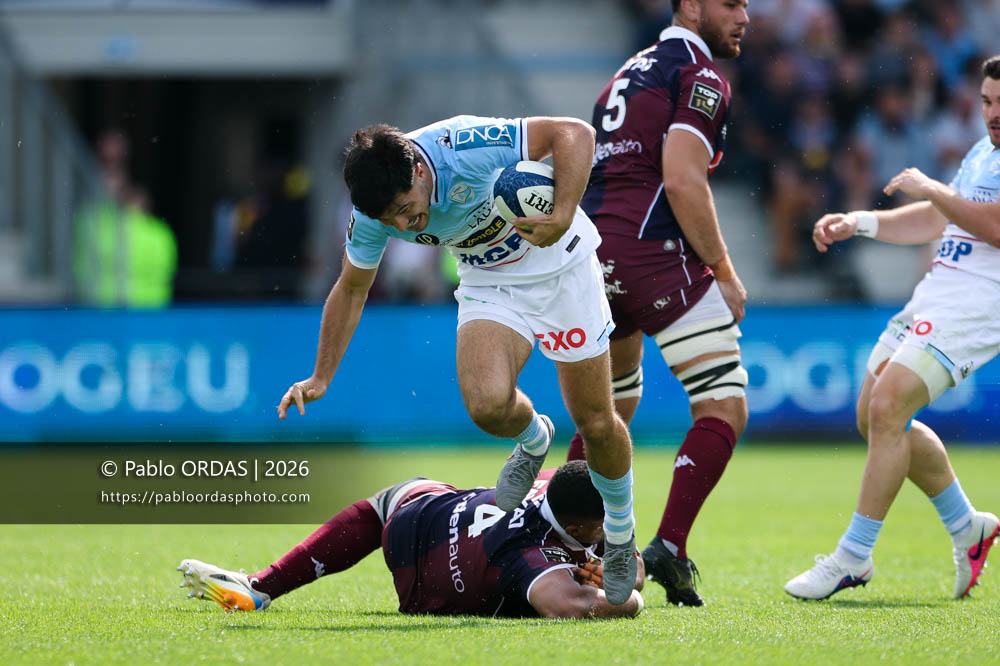 Yohan Orabé, lors du match de Top 14 entre l'Aviron bayonnais et l'Union Bordeaux Bègles, le 9 mai 2026 au stade Jean Dauger de Bayonne, France (Photo Pablo ORDAS)