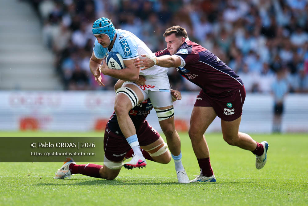 Esteban Capilla, lors du match de Top 14 entre l'Aviron bayonnais et l'Union Bordeaux Bègles, le 9 mai 2026 au stade Jean Dauger de Bayonne, France (Photo Pablo ORDAS)