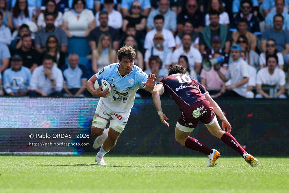 Alexandre Fischer, lors du match de Top 14 entre l'Aviron bayonnais et l'Union Bordeaux Bègles, le 9 mai 2026 au stade Jean Dauger de Bayonne, France (Photo Pablo ORDAS)