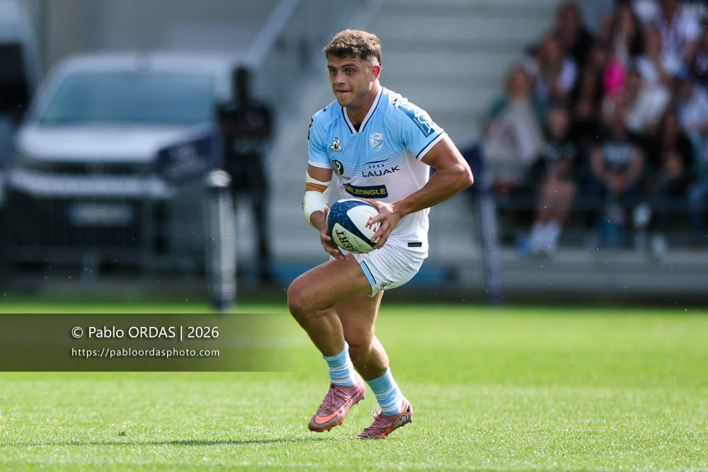 Arnaud Erbinartegaray, lors du match de Top 14 entre l'Aviron bayonnais et l'Union Bordeaux Bègles, le 9 mai 2026 au stade Jean Dauger de Bayonne, France (Photo Pablo ORDAS)