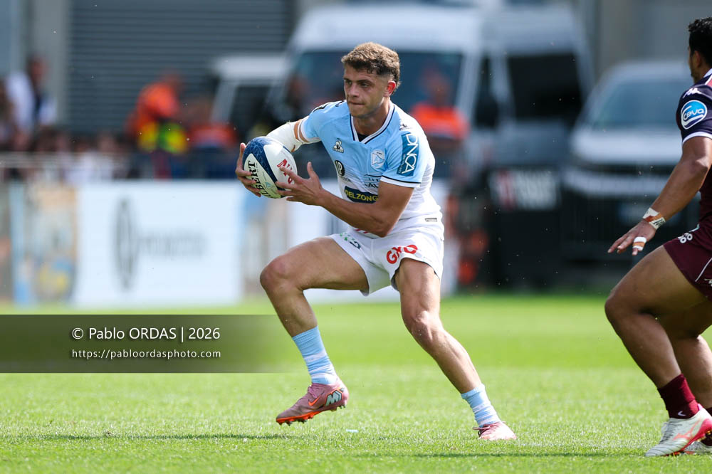 Arnaud Erbinartegaray, lors du match de Top 14 entre l'Aviron bayonnais et l'Union Bordeaux Bègles, le 9 mai 2026 au stade Jean Dauger de Bayonne, France (Photo Pablo ORDAS)