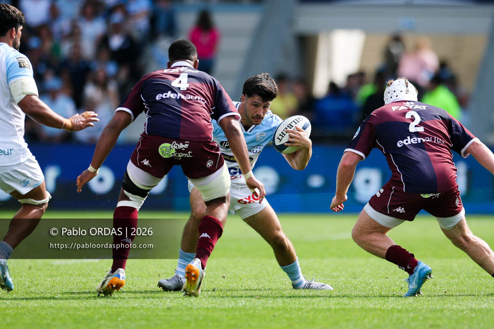 Yohan Orabé, lors du match de Top 14 entre l'Aviron bayonnais et l'Union Bordeaux Bègles, le 9 mai 2026 au stade Jean Dauger de Bayonne, France (Photo Pablo ORDAS)