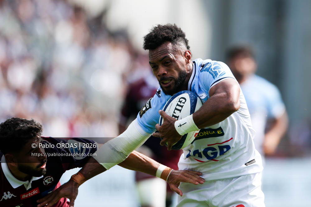 Sireli Maqala, lors du match de Top 14 entre l'Aviron bayonnais et l'Union Bordeaux Bègles, le 9 mai 2026 au stade Jean Dauger de Bayonne, France (Photo Pablo ORDAS)