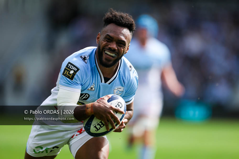 Sireli Maqala, lors du match de Top 14 entre l'Aviron bayonnais et l'Union Bordeaux Bègles, le 9 mai 2026 au stade Jean Dauger de Bayonne, France (Photo Pablo ORDAS)