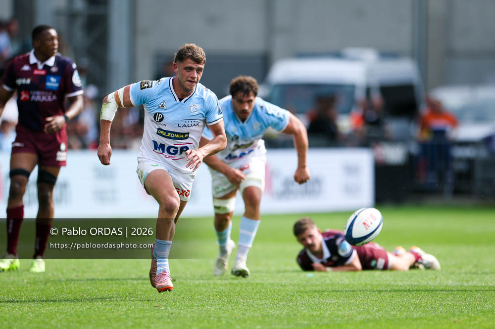 Arnaud Erbinartegaray, lors du match de Top 14 entre l'Aviron bayonnais et l'Union Bordeaux Bègles, le 9 mai 2026 au stade Jean Dauger de Bayonne, France (Photo Pablo ORDAS)