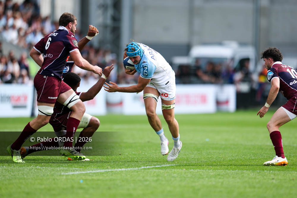 Esteban Capilla, lors du match de Top 14 entre l'Aviron bayonnais et l'Union Bordeaux Bègles, le 9 mai 2026 au stade Jean Dauger de Bayonne, France (Photo Pablo ORDAS)
