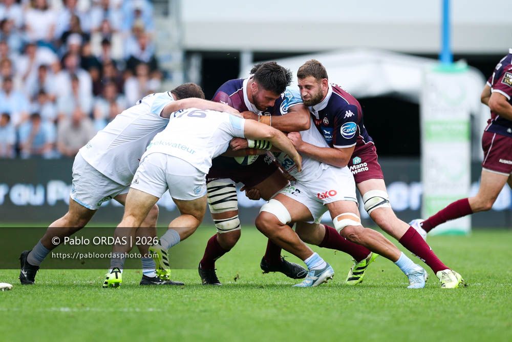 Cyril Cazeaux, lors du match de Top 14 entre l'Aviron bayonnais et l'Union Bordeaux Bègles, le 9 mai 2026 au stade Jean Dauger de Bayonne, France (Photo Pablo ORDAS)